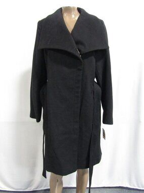 Michael Kors Women's US S Belted Wool Wrap Coat Black M125868Q74